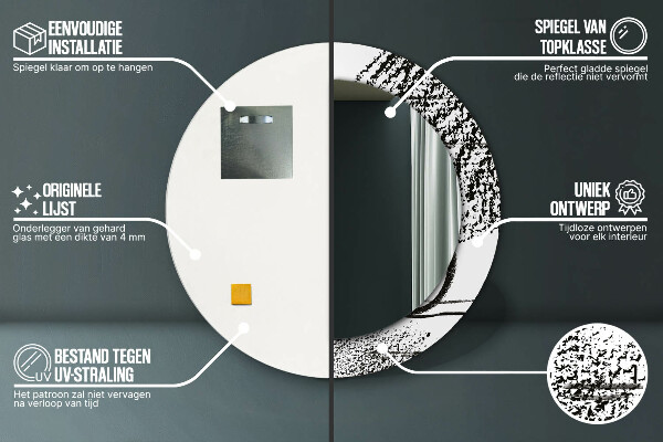 Lustro ścienne dekoracyjne okrągłe Wzór graffiti