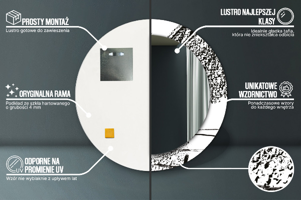 Lustro ścienne dekoracyjne okrągłe Wzór graffiti