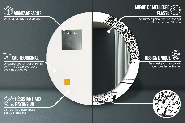 Lustro ścienne dekoracyjne okrągłe Wzór graffiti