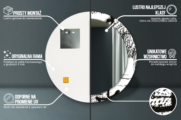 Lustro ścienne dekoracyjne okrągłe Wzór graffiti