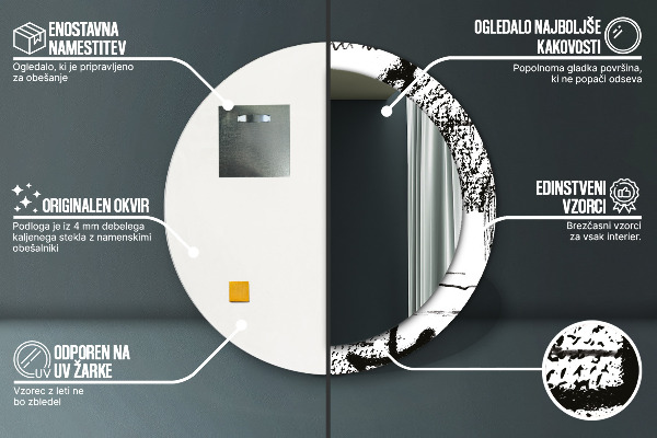 Lustro ścienne dekoracyjne okrągłe Wzór graffiti