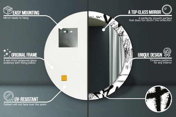 Lustro ścienne dekoracyjne okrągłe Wzór graffiti