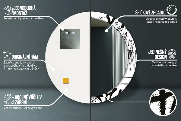 Lustro ścienne dekoracyjne okrągłe Wzór graffiti