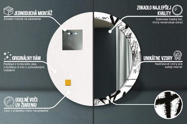 Lustro ścienne dekoracyjne okrągłe Wzór graffiti