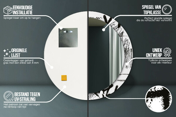 Lustro ścienne dekoracyjne okrągłe Wzór graffiti