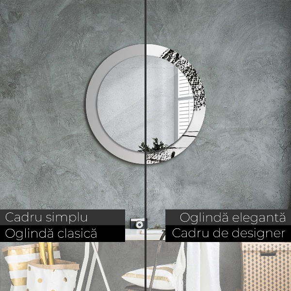 Lustro ścienne dekoracyjne okrągłe Wzór graffiti