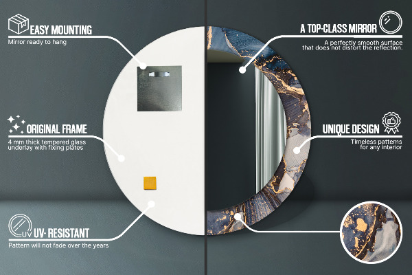 Lustro ścienne dekoracyjne okrągłe Abstrakcyjny płyn