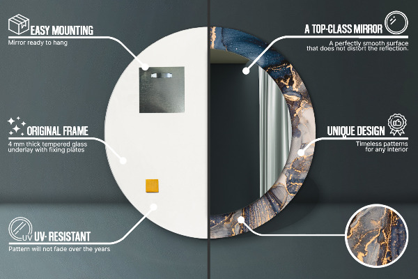 Lustro ścienne dekoracyjne okrągłe Abstrakcyjny płyn