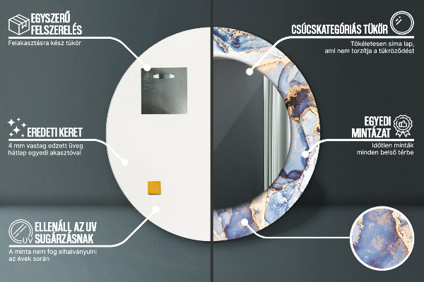 Lustro ścienne dekoracyjne okrągłe Abstrakcyjna płynna sztuka