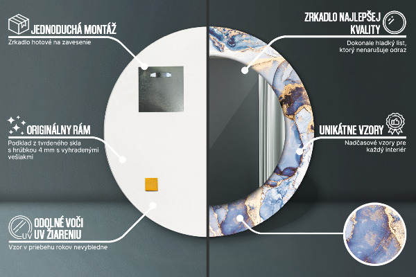 Lustro ścienne dekoracyjne okrągłe Abstrakcyjna płynna sztuka