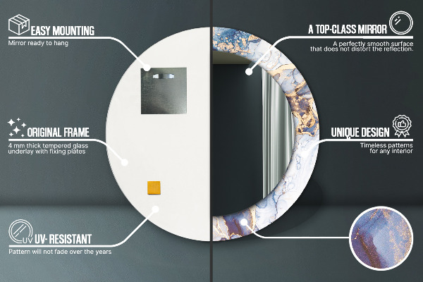 Lustro ścienne dekoracyjne okrągłe Abstrakcyjna płynna sztuka