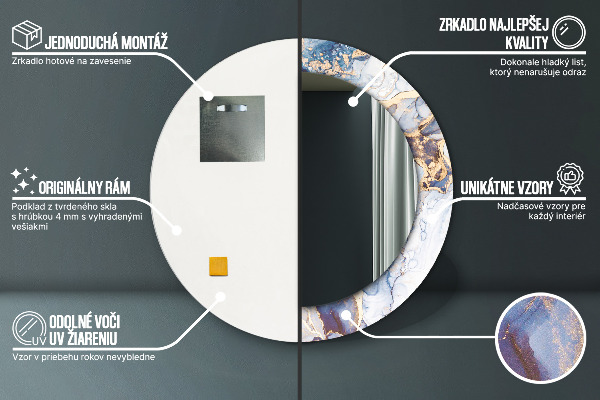 Lustro ścienne dekoracyjne okrągłe Abstrakcyjna płynna sztuka