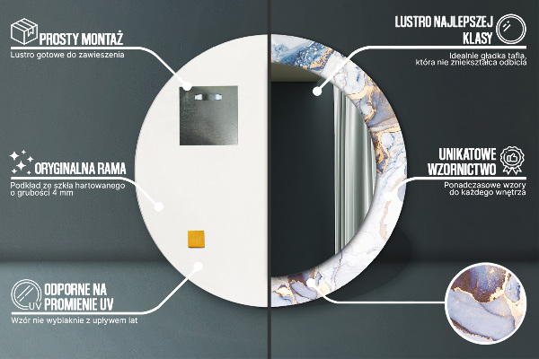 Lustro ścienne dekoracyjne okrągłe Abstrakcyjna płynna sztuka