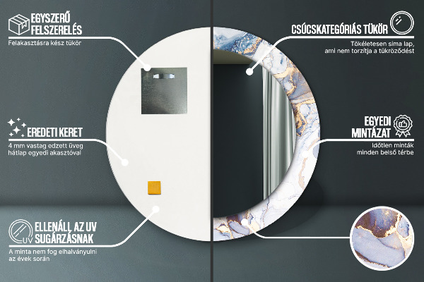 Lustro ścienne dekoracyjne okrągłe Abstrakcyjna płynna sztuka