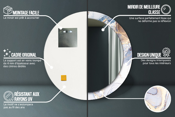 Lustro ścienne dekoracyjne okrągłe Abstrakcyjna płynna sztuka