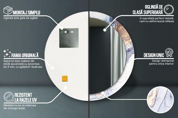 Lustro ścienne dekoracyjne okrągłe Abstrakcyjna płynna sztuka