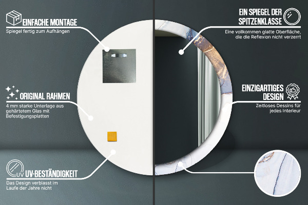 Lustro ścienne dekoracyjne okrągłe Abstrakcyjna płynna sztuka