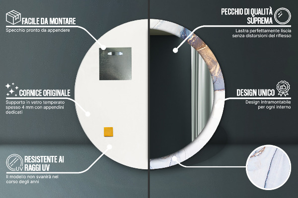 Lustro ścienne dekoracyjne okrągłe Abstrakcyjna płynna sztuka