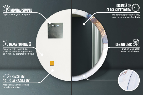 Lustro ścienne dekoracyjne okrągłe Abstrakcyjna płynna sztuka