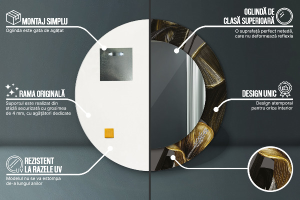 Lustro ścienne dekoracyjne okrągłe Kwiaty hibiskusa