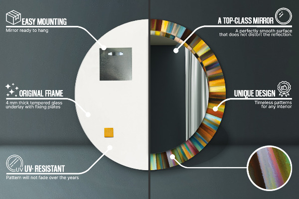 Lustro ścienne dekoracyjne okrągłe Abstrakcyjny wzór radialny