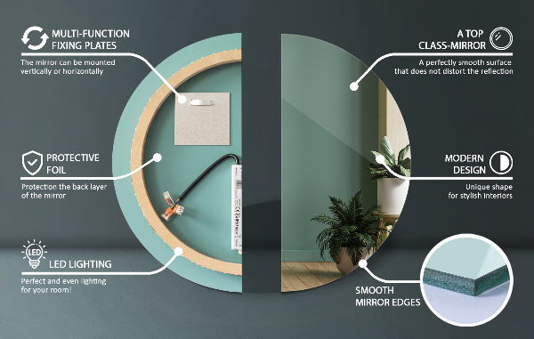 Lustro łazienkowe okrągłe z podświetleniem LED fi 90 cm