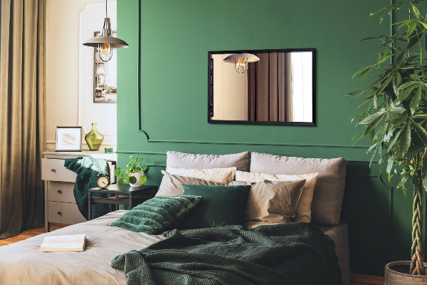 Prostokątne lustro czarna rama 70x50 cm