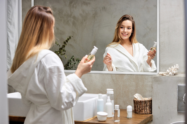 Prostokątne lustro biała rama 70x50 cm