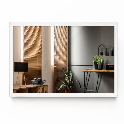 Lustro prostokątne z białą ramką 80x60 cm