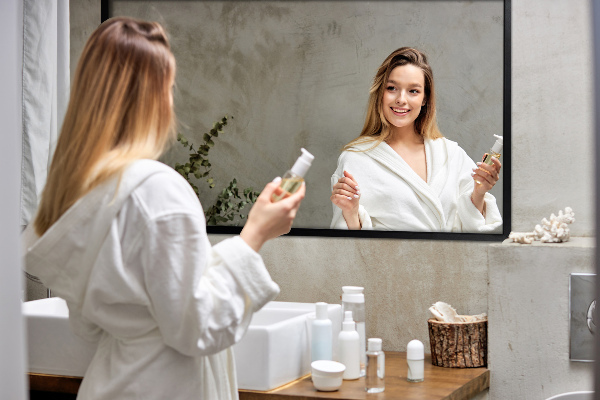 Lustro do łazienki prostokątne w czarnej ramie 50x50 cm