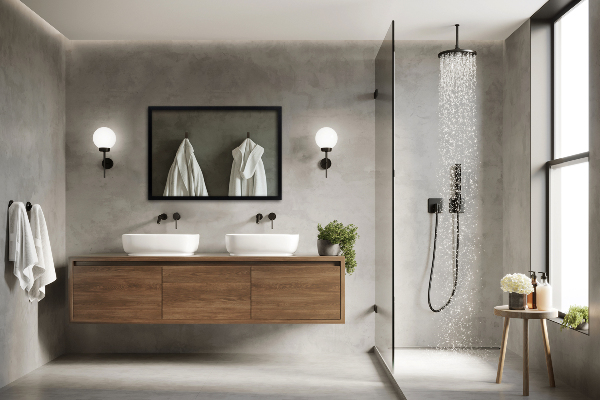 Lustro prostokątne czarna ramka do sypialni 100x70 cm