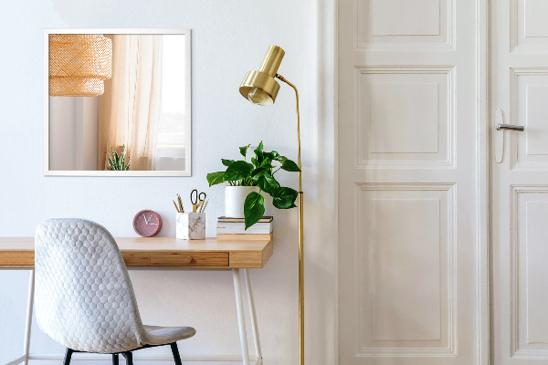 Lustro do przedpokoju biała ramka 100x70 cm