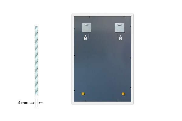 Lustro prostokątne do salonu biała ramka 100x70 cm