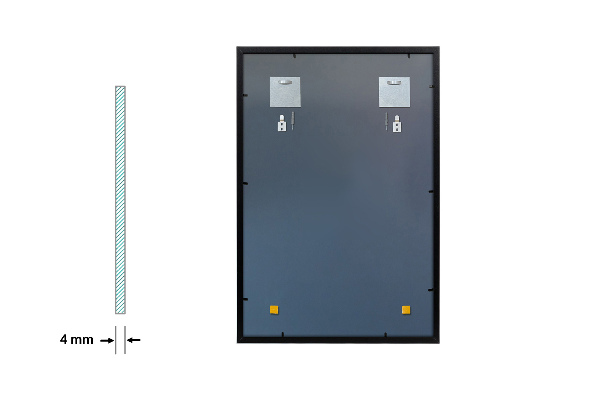 Lustro do salonu prostokątne w czarnej ramie 50x50 cm
