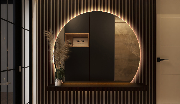 Lustro ze ściętym bokiem led 84x100 cm