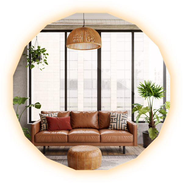 Lustro wielokątne LED 50x50 cm