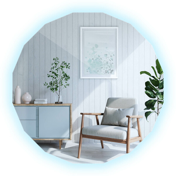 Lustro wielokątne LED 60x60 cm