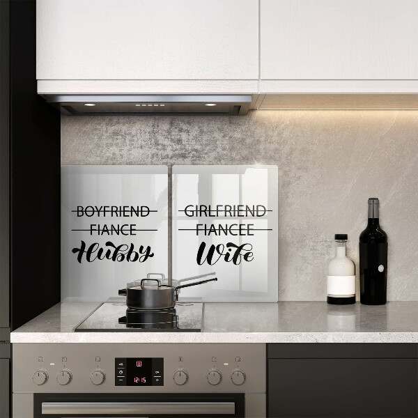 Ochrona na ścianę w kuchni Napis, sentencja, wzór