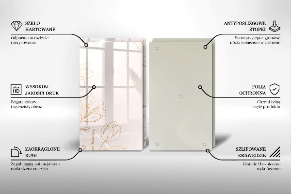 Osłona ściany przy kuchence gazowej Kontury kwiatów