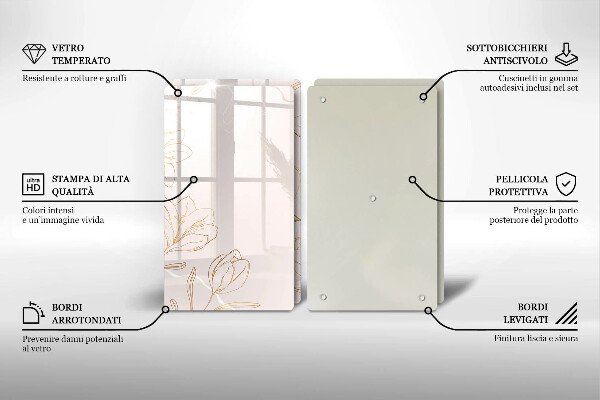Osłona ściany przy kuchence gazowej Kontury kwiatów