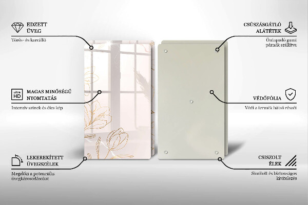 Osłona ściany przy kuchence gazowej Kontury kwiatów
