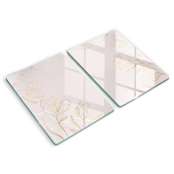 Osłona ściany przy kuchence gazowej Kontury kwiatów