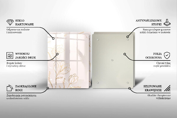 Osłona ściany przy kuchence gazowej Kontury kwiatów