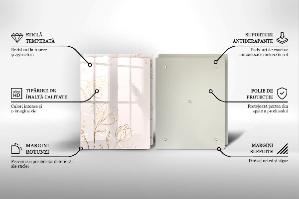 Osłona ściany przy kuchence gazowej Kontury kwiatów