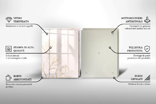 Osłona ściany przy kuchence gazowej Kontury kwiatów