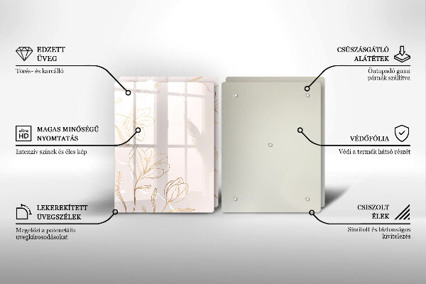 Osłona ściany przy kuchence gazowej Kontury kwiatów