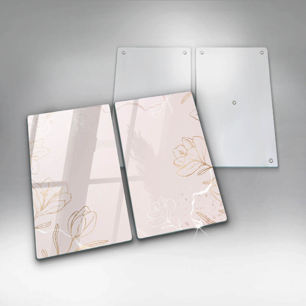 Osłona ściany przy kuchence gazowej Kontury kwiatów