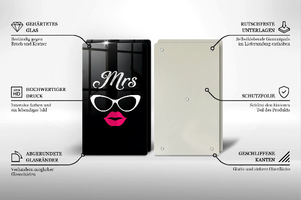 Osłona ściany przy kuchence gazowej Mrs. Mr. - Napis, sentencja