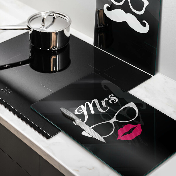 Osłona ściany przy kuchence gazowej Mrs. Mr. - Napis, sentencja