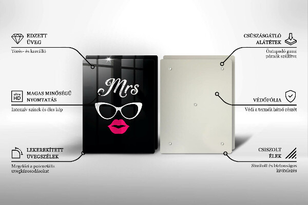 Osłona ściany przy kuchence gazowej Mrs. Mr. - Napis, sentencja